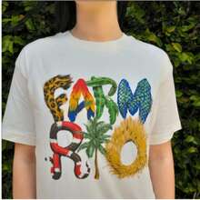 Women's Tropical Snake Inspiration T-Shirt 100% Cotton - Vitt - Visa 2
