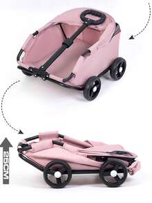 1pc Mini Pet Stroller, Lightweight Foldable Cat Dog Outdoor Walking Trolley Dog Stroller Cat Stroller Pet Stroller Dog Strollers For Dogs - Pink - View 10