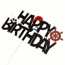 Skull And Rudder Pirate Themed Party Cake Toppers, Pirate Sailing Birthday Party Decorations