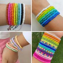 Até 3.450 Peças Miçangas + Fio de Silicone 10 Metros Missangas Pulseira Artesanato Misanga Misangas Puseira Pul