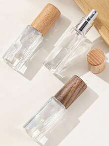 Zestaw 2 buteleczek podróżnych na perfumy z możliwością ponownego napełnienia (5 ml/10 ml/15 ml) - miniaturowe szklane butelki z drewnianą zatyczką, bez PVC i bezzapachowe, przenośny zestaw prezentowy dla kobiet, przyjaciółek, najlepszych przyjaciółek (zawiera narzędzia do napełniania)