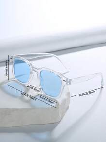 1 paire de lunettes mode carrées unisexes, monture transparente, lunettes de mode casual, convient pour les voyages à l'extérieur, la photographie de rue, les cadeaux, toutes les saisons pour les vacances à la plage, l'extérieur, les voyages