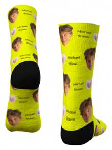 1 Pair Of Custom And Name Couple Socks, Love Custom Socks, Funny Custom Socks, Funny Custom Socks, Pet Anniversary Gift, Men's Socks, Personalized Novelty Socks, Have Their Own Handsome And Beautiful Photos, Handsome And Handsome Men's Gifts, Big Gifts, Cute Animals