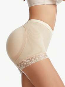 1pc Women Padded Butt Lift Shorts, Sexy Shapewear Panties With Removable Sponge Pads, Booty Enhancer, Tummy Control
