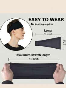 Set de 3 Diademas Deportivas para Hombres, Diademas Deportivas para Correr, Ciclismo, Baloncesto, Yoga, Entrenamiento Fitness, Unisex Elásticas