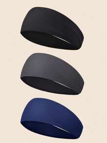 Set de 3 Diademas Deportivas para Hombres, Diademas Deportivas para Correr, Ciclismo, Baloncesto, Yoga, Entrenamiento Fitness, Unisex Elásticas