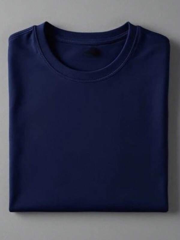 Camiseta Masculina Lisa Manga Curta Com Elastano Malha Visco Lycra