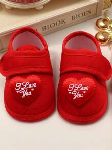 1 Pair Spring Autumn Baby First Walkers Infant Baby Girls Boys Anti-Slip Shoes Heart-Shaped Newborn Slipper Shoes 0-12 Months