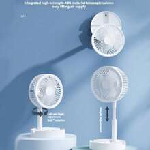 1 Pieza Ventilador mini plegable USB | Ajuste silencioso de 3 velocidades | Soporte telescópico de ABS | Soporte para teléfono y portátil para múltiples escenarios | A prueba de salpicaduras para uso doméstico/dormitorio/exterior