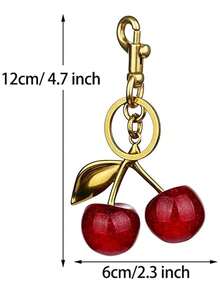 Llavero con colgante de cereza, llaveros de mujer adorables - Llaveros de coche para bolsos - Regalos del Día de San Valentín