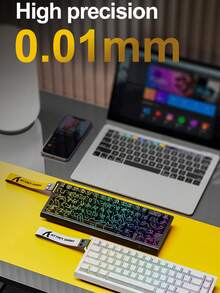 X68HE 磁轴机械键盘，等高键帽，有线 RGB 游戏键盘，具有可调驱动力和低延迟 - 彩色 - 查看 4