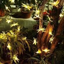 1pack 5M/16.4Ft 20LED Solar Powered Dragonfly Light Waterproof Hanging Decorative Lamp With 8 Lighting Mode For Indoor Outdoor Garden Wedding Party Birthday Patio Fence Tree Decoration