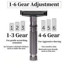 Men's Safety Razor Shaving Kit - Classic Stainless Steel Razor With Adjustable Razor Head, 10 Double Edge Blades, 3 Cleaning Brushes, Razor Stand - Ideal Gift For Fathers And Boyfriends, Perfect For Beard And Stubble Care, Shaving Accessories | Classic Razor Design | Durable Razor Stand, Shaving Supplies