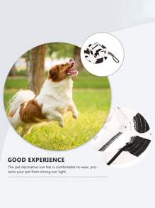 1pc Summer Pet Baseball Cap, Denim Dog Hat With Ear Holes, Round Hiking Hat For Outdoor Activities, Puppy Sunscreen Sun Hat For Large Dogs