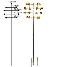 Large, Gold Outdoor Wind Spinner Outdoor Decor Metal Windmill With 360° Rotation, Kinetic Garden Spinner With Dual-Blade Design, Decorative Lawn Windmill Wind Sculpture And Spinner