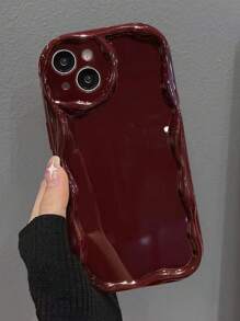 Étui de protection pour téléphone en matériau type burgundy, avec texture épaisse de crème minimaliste anti-gouttes, compatible avec 16, 11, Galaxy, 16 Pro Max, 13 et autres 11, 12, 13, 14, 16, 15, 7, XS, 16 Plus, 16 Pro Max