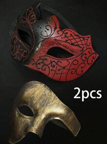 1 pezzo Maschera da mascherata vintage con mezzo volto a tema principe, accessorio per adulti per feste in costume, decorazione per coppie
