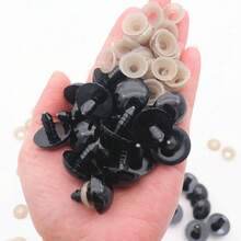 50 Stück 5mm-24mm Kunststoffaugen mit Unterlegscheiben, Bastelaugen für Amigurumi, Stofftiere, Häkelprojekte, Teddybären, DIY schwarze Augen, Herstellungszubehör - Schwarz - Übersicht 22