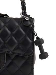 1PCS/3PCS/4PCS 简约时尚迷你健身系列钥匙扣硅胶举重杠铃片哑铃吊坠学校汽车配件可爱哥特 Y2k - 彩色 - 查看 3