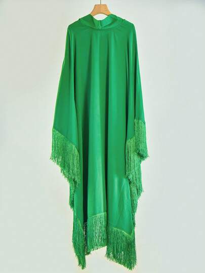 Elegante gewaad met kwastjes, losse abaya-gewaad, bescheiden