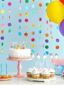 1 confezione di ghirlande di carta colorate a pois per feste, decorazioni appese ad arcobaleno per feste di compleanno, matrimoni, aule scolastiche, decorazione domestica, appendibile alle pareti