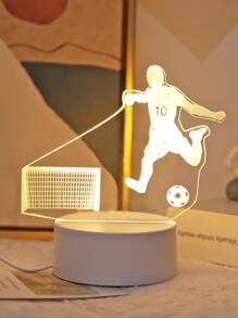 1 Stück Heimdekor Fußballspieler Muster 3D Acryl Nachtlicht, USB betriebenes Fußball Leuchtschild, Heim- und Raumdekoration Nachtlicht, Innen Tischbeleuchtung, geeignet als Geschenk zum Schulbeginn oder Geburtstag für Fußballbegeisterte