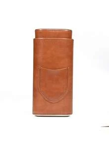 1pc 3-Slots Cedar Wood Cigar Box Humidor Portable Cigar Holder Case - Multicolor - View 12