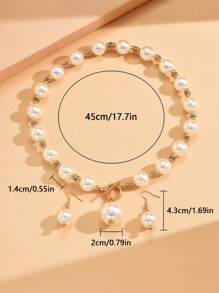 1 Set Perlenkette und Ohrringe