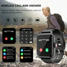 Sports Smart Watch, 1.83'' Full Touch Screen Display With Message, Answer Make Call Smartwatch, Sleep Monitoring, Sports Pedometer, Information Alerts, For Phone And Android , Smartbands Fitness Watch For Women Men Friend Gift, Birthday Gift