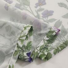 1 件田园风格蝴蝶花卉印花咖啡厅短窗帘，装饰窗帷幔，适用于厨房、卧室 - 彩色 - 查看 9