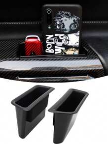 Front Row Door Side Storage Box Handle Tray Interior Accessories Compatible With Mustang 2015-2025(2pcs), Accessories
