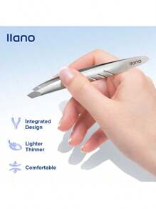 LLANO Colorful Tweezer For Eyebrow And Fine Hair , Hair Remover Hairs Puller, Stainless Steel Makeup Tools/Silver Straight Tip