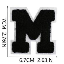 26 Remendos de Letras Termo-Aplicáveis, Letras em Chenille A-Z, Remendos Decorativos Bordados, Costuráveis Personalizados para Reparação de Roupas, Bonés, Camisas, Sapatos, Denim, Bolsas (Preto)
