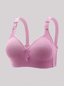 5 Peças Sutiã Feminino com Decoração de Laço de Renda, Sutiã com Sustentação e Push-Up Sem Arame, Lingerie Feminina
