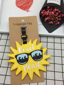Beach-Themed Silicone Travel Accessories, Featuring Sunglasses And Palm Trees, Include Boarding Pass Holders, Luggage Tags, And Transfer Card Sleeves, Perfect For Holiday Essentials. Ideal For Travel Backpacks, Suitcases, Travel Gear, And Back-To-School Travel Tags And Accessories.