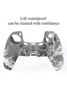 1pc Silicone Protective Cover For PlayStation 5 Controller + 2pcs Joystick Caps Set, Anti-Slip, Anti-Drop, Anti-Dust, Anti-Scratch, Enhance Gaming Experience