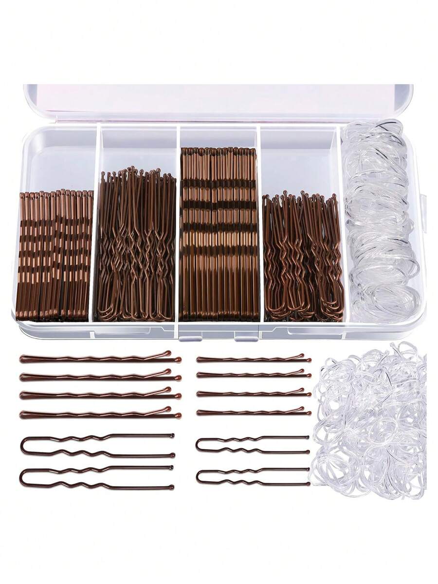 300pcs Assortment Hair Accessories Set, Including Hairpins, Colorful Elastic Hair Clip U-Shaped Clips, Wholesale (No Packaging Box) Claw Clips Hair Claws Hair Barrettes, School Stuff, Bobby Pins