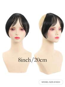 Perucă Fashion Eight Bangs, perucă cu breton din păr sintetic la temperatură înaltă, breton 3D cu breton