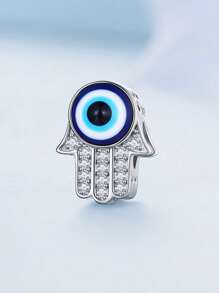WOSTU 1pc 925 Sterling Silver Hand Pendant Blue Design Charm Bead Fit For Women Original Bracelet Fine Jewelry Gift