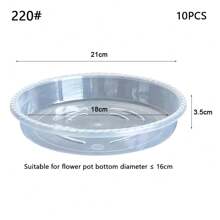 10pcs Garden Plant Saucer Plastic Clear Drip Tray Round Flower Pot Base Snack Container Desktop Trash Storage