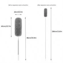 1 件可伸缩吊扇除尘器带清洁刷，家用天花板除尘器清扫天花板、墙壁和屋顶，可拆卸可洗超细纤维，适用于吊扇、厨房、客厅、卧室、走廊