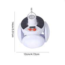 1pc Solar Football Light Long Battery Life Charging Camping Lamp Five-Sided Luminous Multi-Function Folding Suitable For Outdoor Camping Household Emergency Bulb Lamp - White - View 9