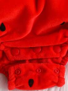 Disfraz de Fresa para Bebé Niño y Niña, Mono Sin Mangas con Ribete de Hojas de Felpa y Gorro, Ropa de Cosplay para Halloween - Rojo - Ver 7