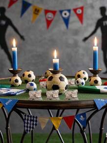Bolsas de celofán transparentes y autosellables con diseño de fútbol para empaquetar dulces, productos de cumpleaños y decoración