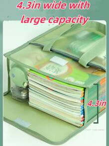 1pc Transparent Mesh Tote File Bag, Large Capacity Tutoring Bag, Student Organizer Bag, Tutoring Carrier