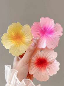 6/4/1 pièce Pince à cheveux à fleur en forme de cœur bouclée pour femmes et adolescentes, pince à cheveux hawaïenne pour cheveux épais de 7,5 cm, accessoire de cheveux de style doux, parfait pour le quotidien, les sorties, les dates, les fêtes et les mariages. Accessoires de cheveux de mode pour la plage, cadeau idéal pour les amies!
