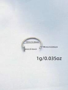 3pcs Nose Ring Stainless Steel Piercing Piercing Piercing Nail Nose Ring Three Color T Line Three Pieces Round Lip Stud - The Perfect Gift - Multicolor - View 2