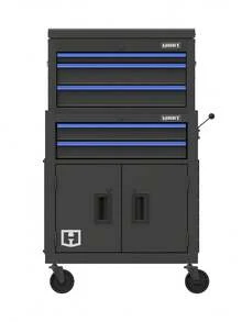Hart 24-Inch Steel Chest Combo With Built-In Power Strip, 400 Lb Capacity - màu đen - Xem 1