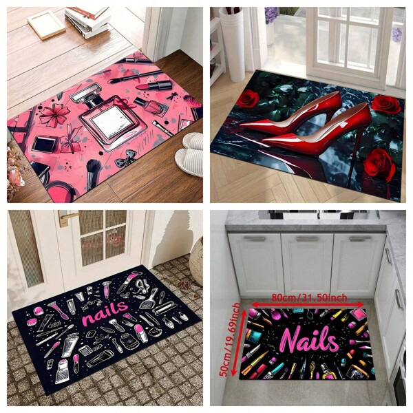 1 pièce Tapis pour femme, motif talons hauts, doux et confortable. Tapis de sol antidérapant et imperméable pour le couloir, la salle à manger, la chambre à coucher, la cuisine, la salle de bain, la buanderie