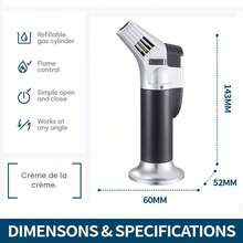 NetHong Blow Torch Lighter Refillable Butane Gas Micro Welding Soldering Brazing Tools~ - Silver B - View 7